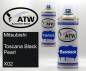 Preview: Mitsubishi, Toscana Black Pearl, X02: 400ml Sprühdose + 400ml Klarlack - Set, von ATW Autoteile West.